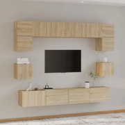 vidaXL Conjunto móveis de TV 8 pcs madeira processada carvalho sonoma