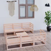 7 pcs conjunto lounge de jardim pinho maciço