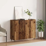 vidaXL Buffet Castanho 90 x 34 x 80 cm Madeira processada
