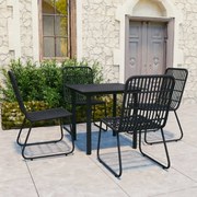vidaXL 5 pcs conjunto de jantar para exterior vime PE e vidro