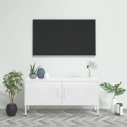vidaXL Móvel de TV aço 105x35x50 cm branco