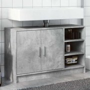 vidaXL Armário de lavatório 90x29x55cm derivados madeira cinza cimento