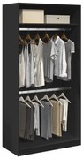 vidaXL Roupeiro 100x50x200 cm contraplacado preto