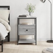 vidaXL Mesa de cabeceira 40x42x56 cm derivados madeira cinzento sonoma