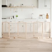 vidaXL Portão para cães com porta dobrável, 6 painéis, 300 cm, madeira de álamo