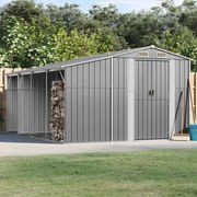 vidaXL Abrigo de jardim 277x365,5x179 cm aço galvanizado cinzento