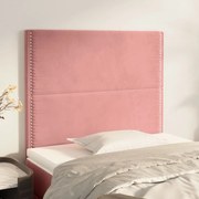 Cabeceira de cama 2 pcs veludo 80x5x78/88 cm rosa