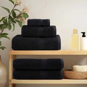 vidaXL Toalha de Convidado SOLUND Preto 550 gsm