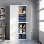 Armário arquivo com 4 portas e 5 prateleiras 40 x 80 x 180 cm branco mate