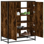 vidaXL Sapateira 75x38x97,5 cm deriv. de madeira/metal carvalho fumado