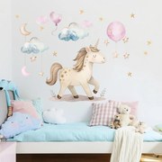 Decoração de parede - Unicórnio e estrelas