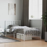 vidaXL Estrutura de cama com cabeceira e pés 90x200 cm metal branco
