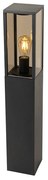 Candeeiro de pé para exterior preto com vidro fumê 80 cm IP44 - Charlois
