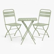 Conjunto De Mesa Dobrável (60 X 60 Cm) E 2 Cadeiras Dobráveis Janti Iceberg - Sklum