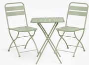 Conjunto De Mesa Quadrada 60x60 Cm Dobrável E 2 Cadeiras De Cozinha Dobráveis Em Aço Janti Iceberg - Sklum