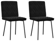 vidaXL Cadeiras de jantar 2 pcs veludo preto