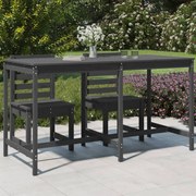 vidaXL Mesa de jardim 203,5x90x110 cm madeira de pinho maciça cinzento
