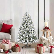 vidaXL Árvore de Natal Artificial Verde e Branco 120 cm PVC e Metal
