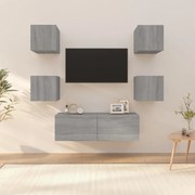 vidaXL Móvel de parede para TV derivados de madeira cinzento sonoma