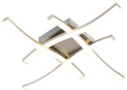 Candeeiro de teto quadrado design em aço com LED integrado - Onda Design,Moderno