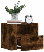vidaXL Mesas de cabeceira de parede 2 pcs 45x30x35 cm carvalho fumado