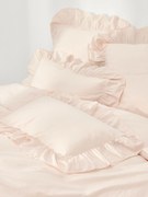 Capa de edredão em percal de algodão lavado com folho Louane