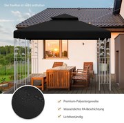 Substituição de telhado de pavilhão, telhado de lona de pavilhão, chaminé de chaminé para pavilhão 3 x 3 m cinza
