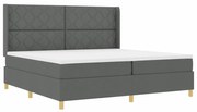 vidaXL Cama Box com Colchão Cinza Escuro 200x200 cm