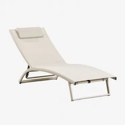 Espreguiçadeira Reclinável Em Alumínio Com Almofada Dulem Tapioca Bege - Sklum
