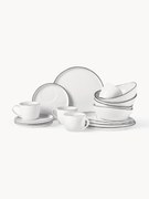 Conjunto de pequeno-almoço em porcelana artesanal Salt, 4 pessoas, 16 uni.