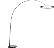 Candeeiro de Arco Design Preto Incl. LED Regulável em 3 Níveis - Anello