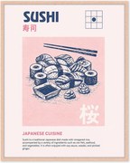 Impressão digital emoldurada artesanal Sushi