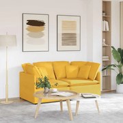 vidaXL Sofá modular com almofadas tecido corduroy amarelo-claro