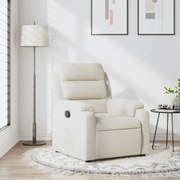 vidaXL Poltrona reclinável veludo cor creme