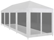vidaXL Tenda para festas com 10 paredes laterais em rede 12x3 m
