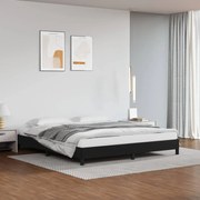 Estrutura de cama 180x200 cm couro artificial preto