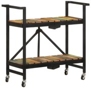 vidaXL Carrinho de cozinha 87x36x81 cm madeira recuperada maciça