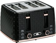 HOMCOM Torradeira 4 Fatias com 7 Níveis de Tostagem Elevação Alta Aquecer Descongelar Cancelar 1860W Preto com Padrão em Colmeia | Aosom Portugal