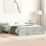 vidaXL Estrutura de cama c/ painéis de cabeceira e pés cinza cimento