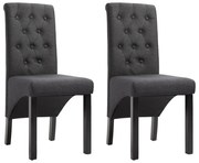 vidaXL Cadeiras de jantar 2 pcs tecido cinzento-escuro