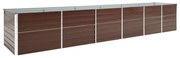 vidaXL Canteiro elevado de jardim 480x80x77cm aço galvanizado castanho
