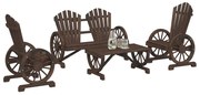 vidaXL 4 pcs conjunto lounge de jardim madeira de abeto maciça