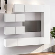 vidaXL Conjunto móveis de TV 7 pcs madeira processada branco