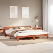 vidaXL Cama sem colchão 200x200 cm pinho maciço castanho-mel