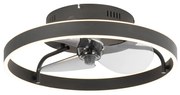 Ventilador de teto preto 50cm incl. LED regulável com controle remoto - Maddy Moderno
