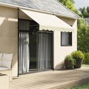 vidaXL Toldo retrátil 200x115 cm tecido e aço cor creme