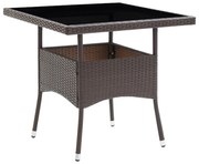 vidaXL Mesa de jantar para jardim vime PE castanho