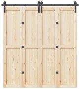 vidaXL Kit de ferragens para porta deslizante 200 cm aço preto