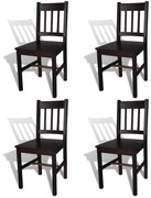 vidaXL Cadeiras de jantar 4 pcs madeira de pinho castanho-escuro