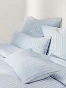 Capa de edredão em linho lavado com riscas Telma